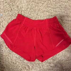 Lululemon Athletica Vibrant Red Athletic Shorts